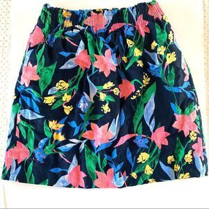 J. Crew Factory Linen Blend Floral Skirt Size 2 Pockets Lined